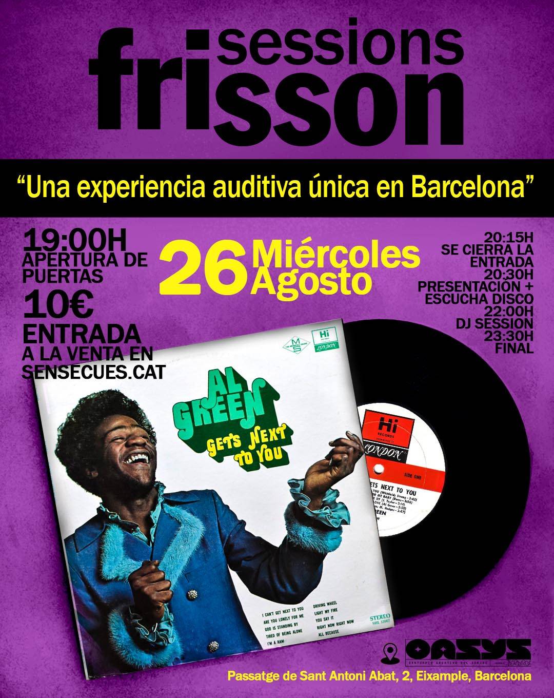 Frisson Sessions - Al Green "Gets Next To You"